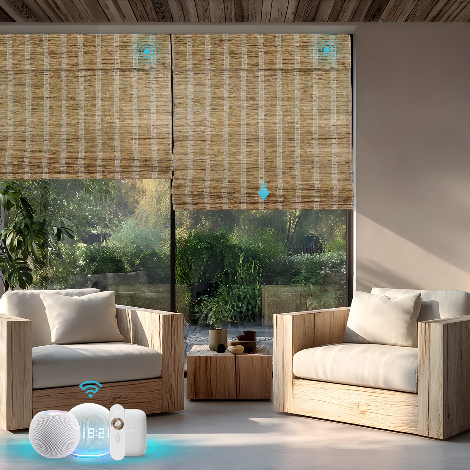 Blindify Motorized Bamboo Roman Shade