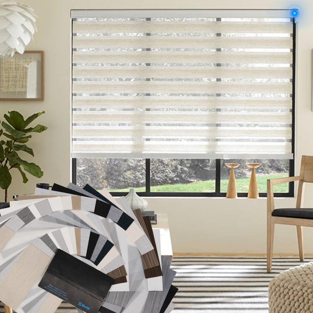 Blindify Motorized Blackout Zebra Shades Fabric Samples(Classic Series)
