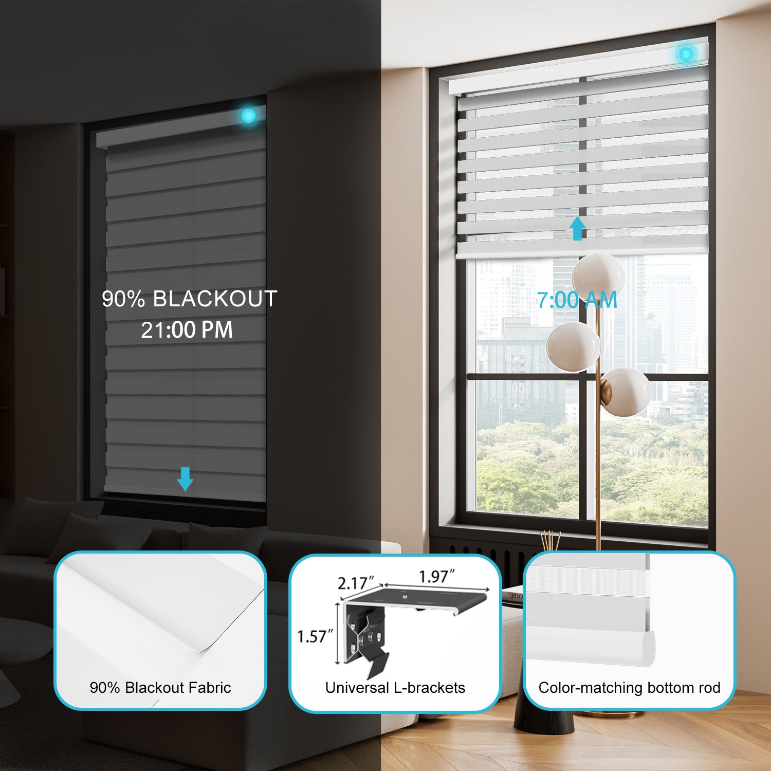 Blindify Motorized Zebra Shades(2025 New Series)