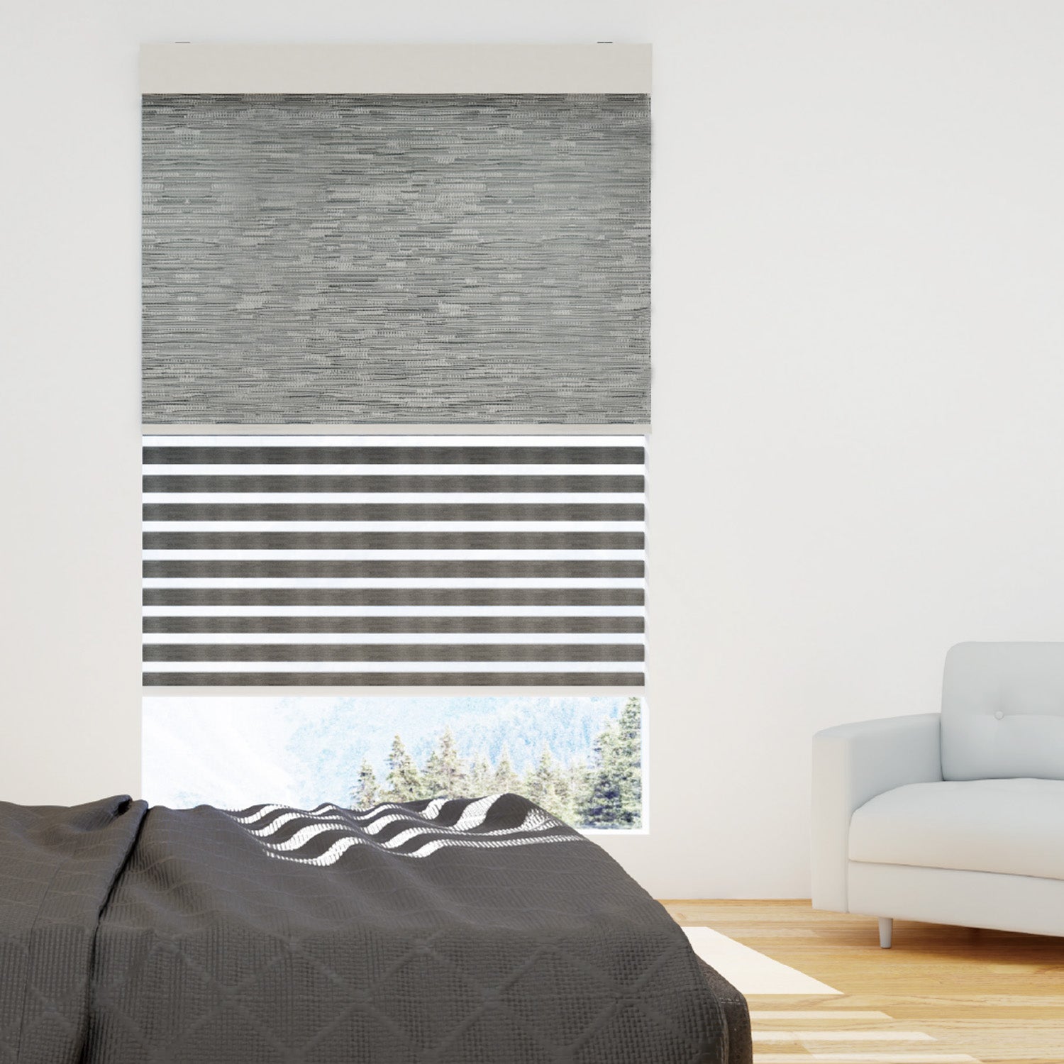 Blindify Motorized Dual Shades | Zebra & Blackout