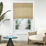 Blindify Motorized Bamboo Roman Shade - 42 Natural Fabric Colors