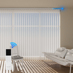 Blindify Motorized Rechargeable Battery Sheer Vertical Blinds Drapes Work with Remote