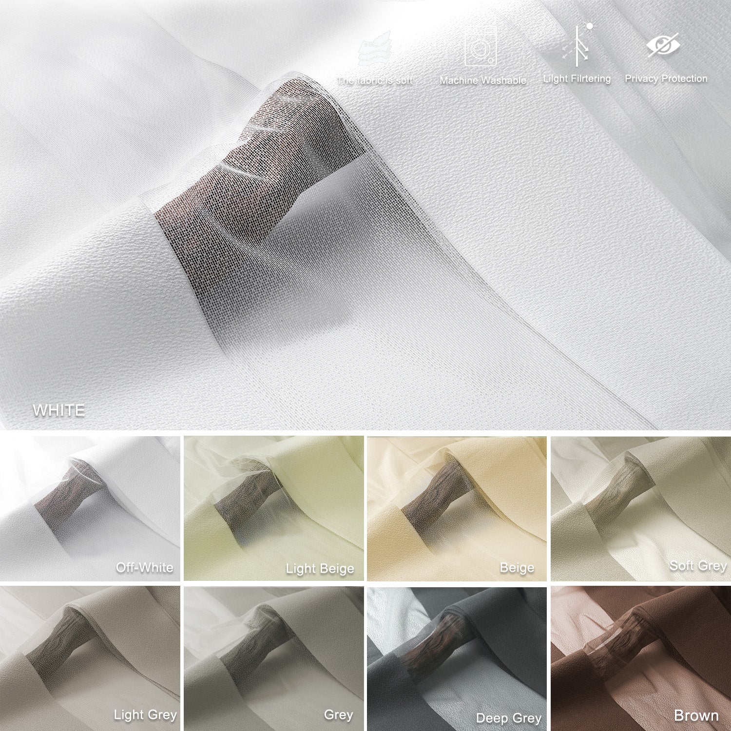 Blindify Motorized Sheer Vertical Blinds Drapes Fabric Samples