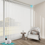 Blindify Motorized Plug-in AC power Sheer Vertical Blinds Drapes Work with App, Alexa(New Series)