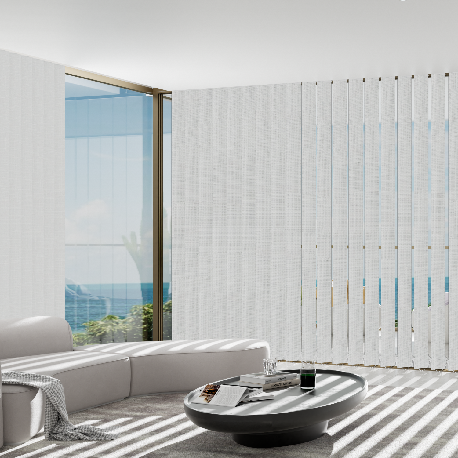Blindify Motorized Plug-in AC power Vertical Blinds Work with App, Alexa(New Series)