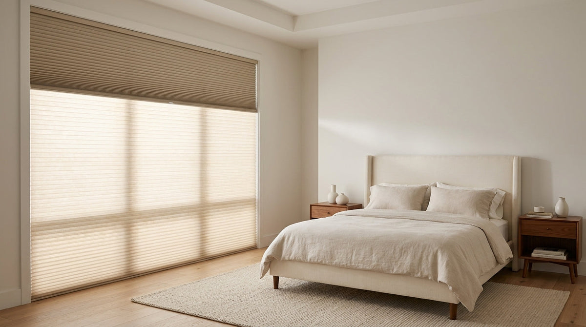 dual shade blackout and light filtering day night cellular shade best fit for bedroom