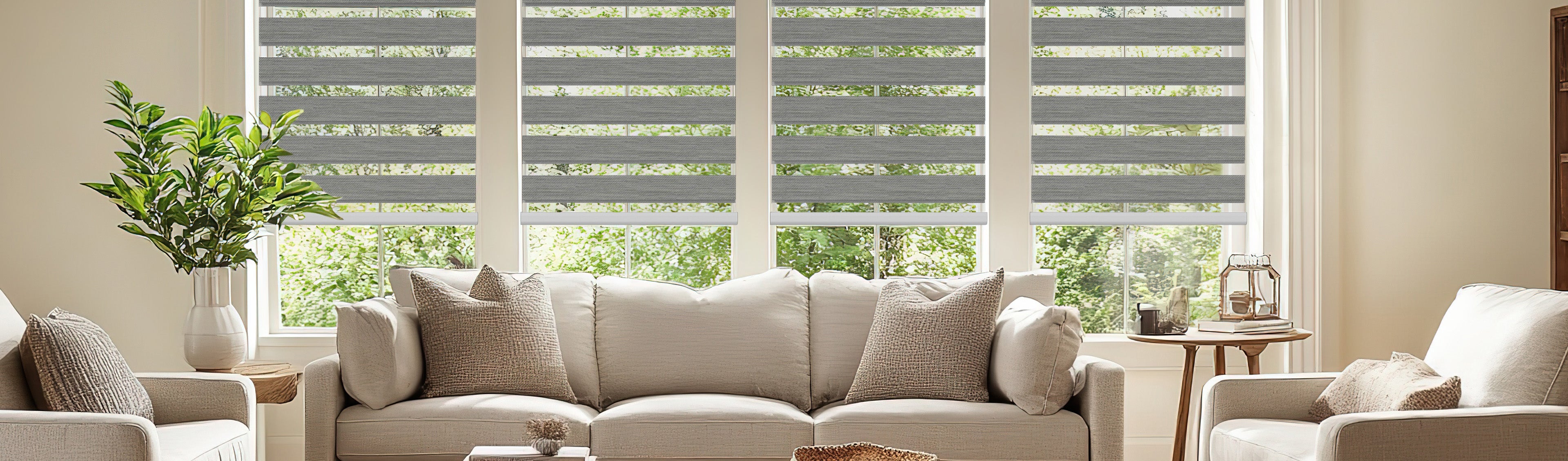 Custom Zebra Shades | Dual Sheer Blinds | Cordless & Motorized