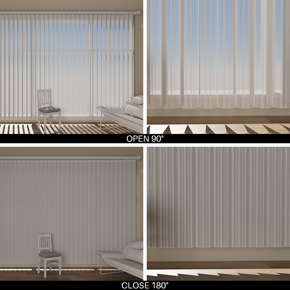 Blindify Motorized Rechargeable Battery Sheer Vertical Blinds Drapes Work with Remote