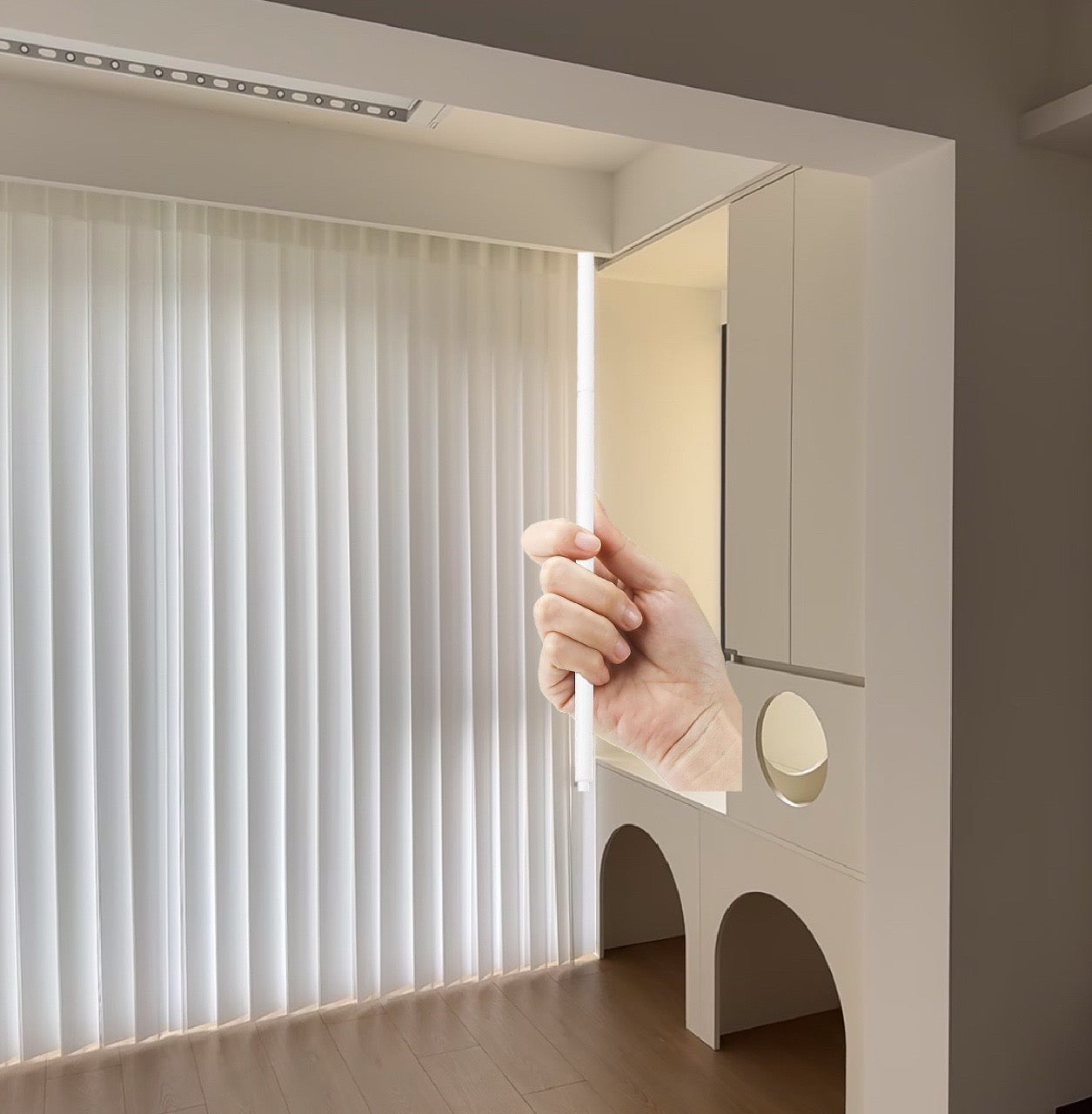 Blindify Manual Sheer Vertical Blinds Drapes(New Series)