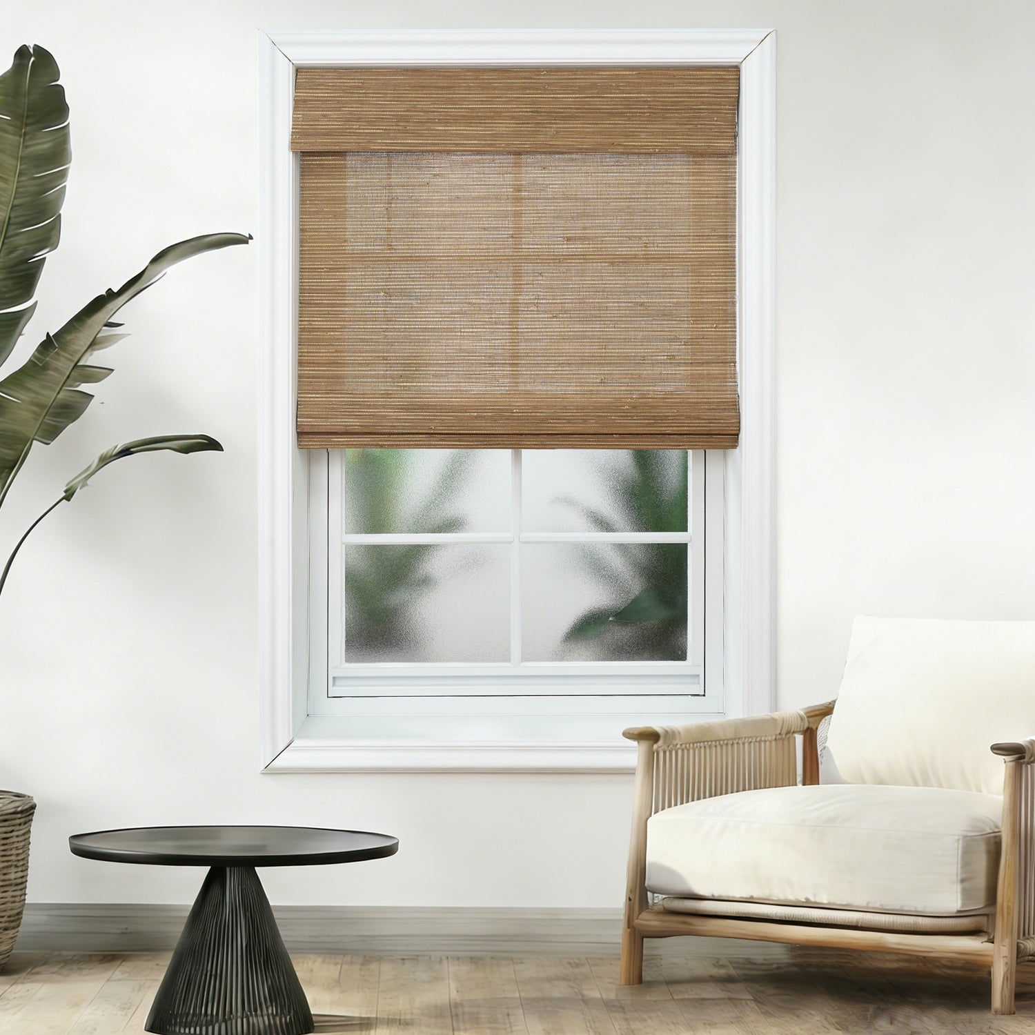 Free-stop Manual Natural Woven Bamboo Shades - Horizon Weave Collection