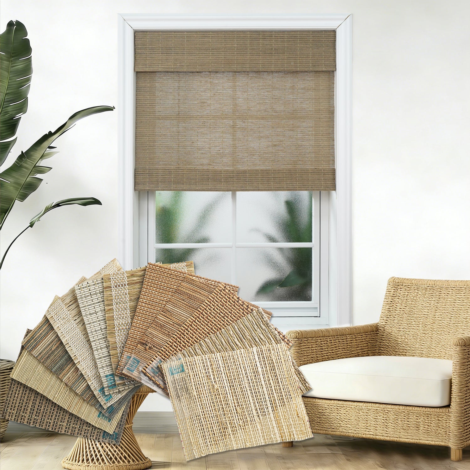 Blindify Bamboo Woven Shades Fabric Sample Horizon Weave I