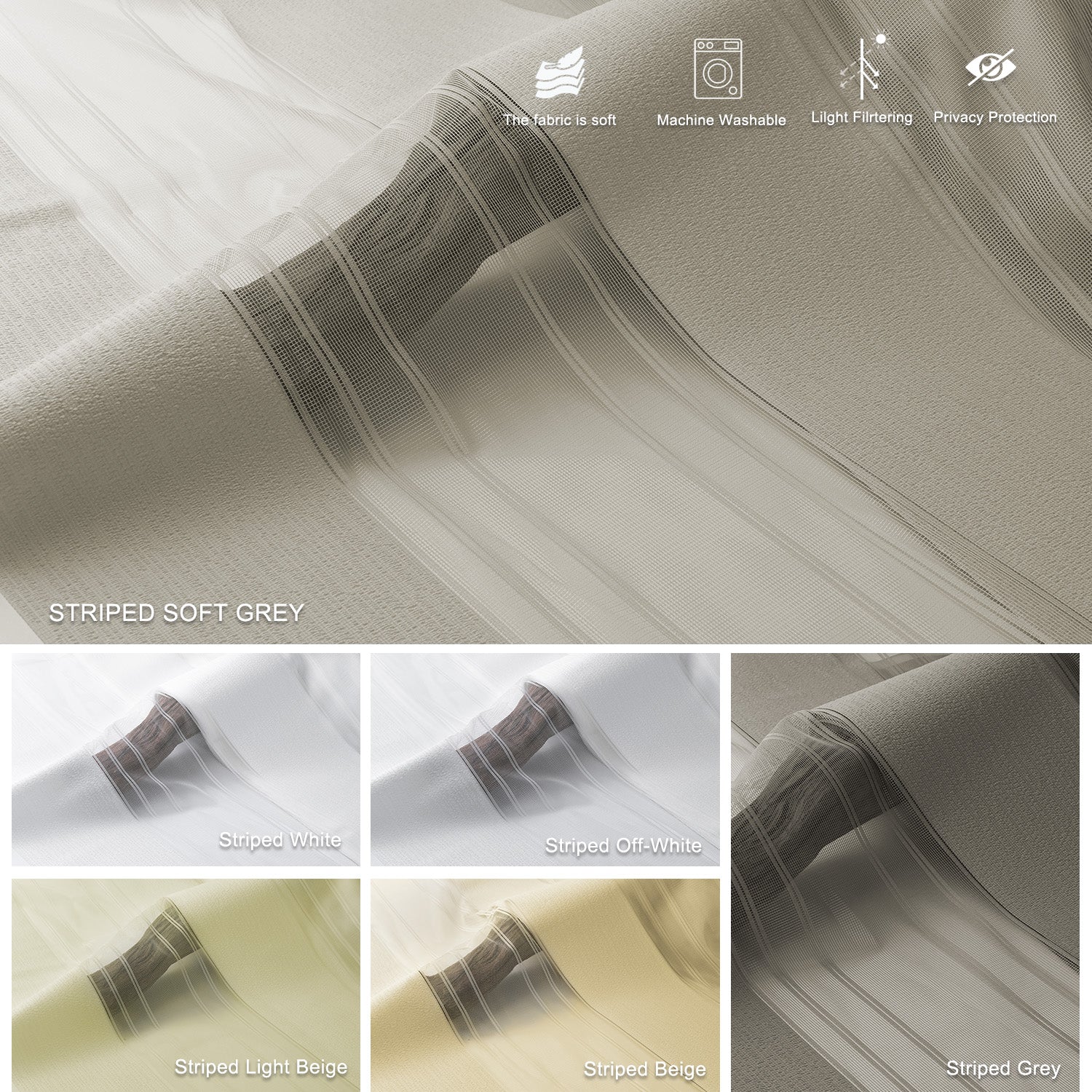 Blindify Motorized Rechargeable Battery Sheer Vertical Blinds Drapes Work with Remote(New Series)