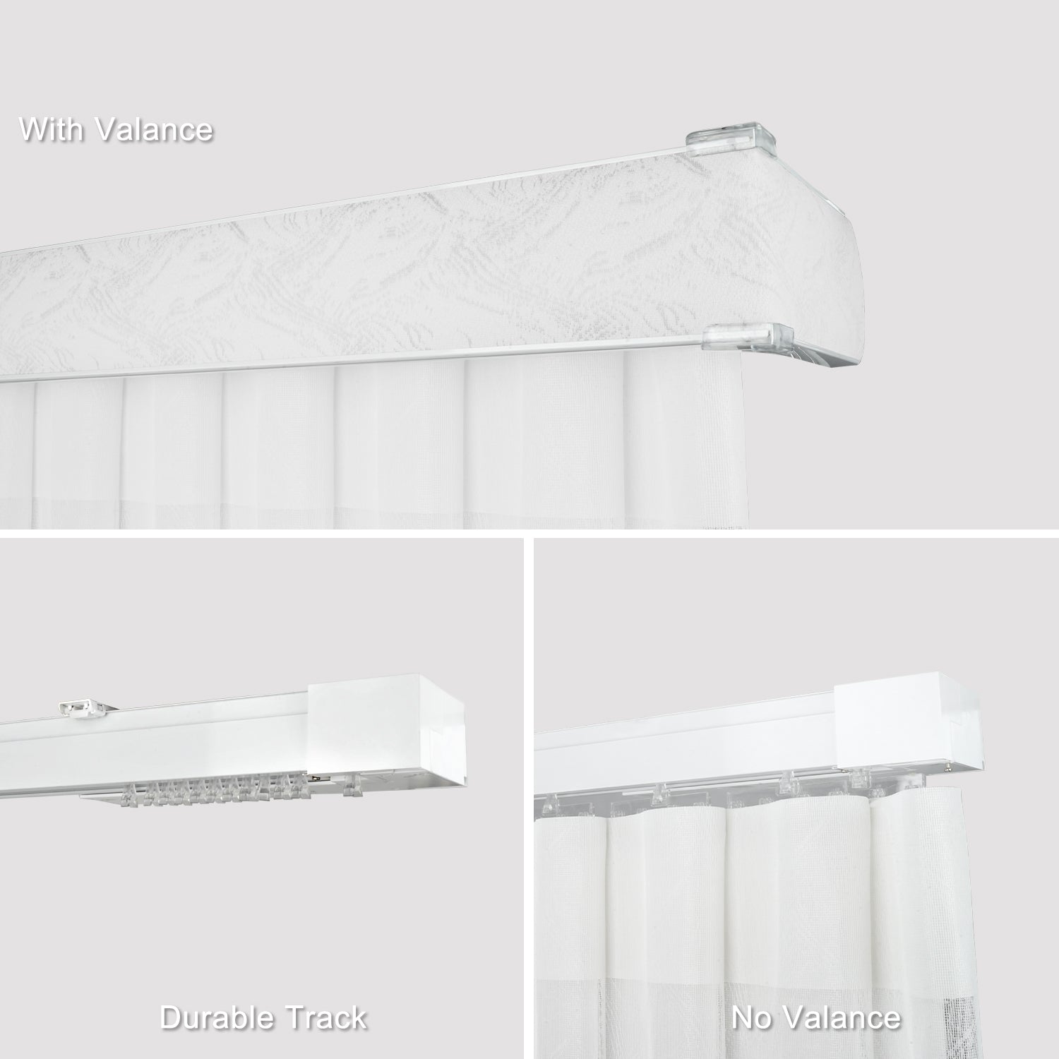 Blindify Motorized Rechargeable Battery Sheer Vertical Blinds Drapes Track&Motor Work with Remote(No Fabric)