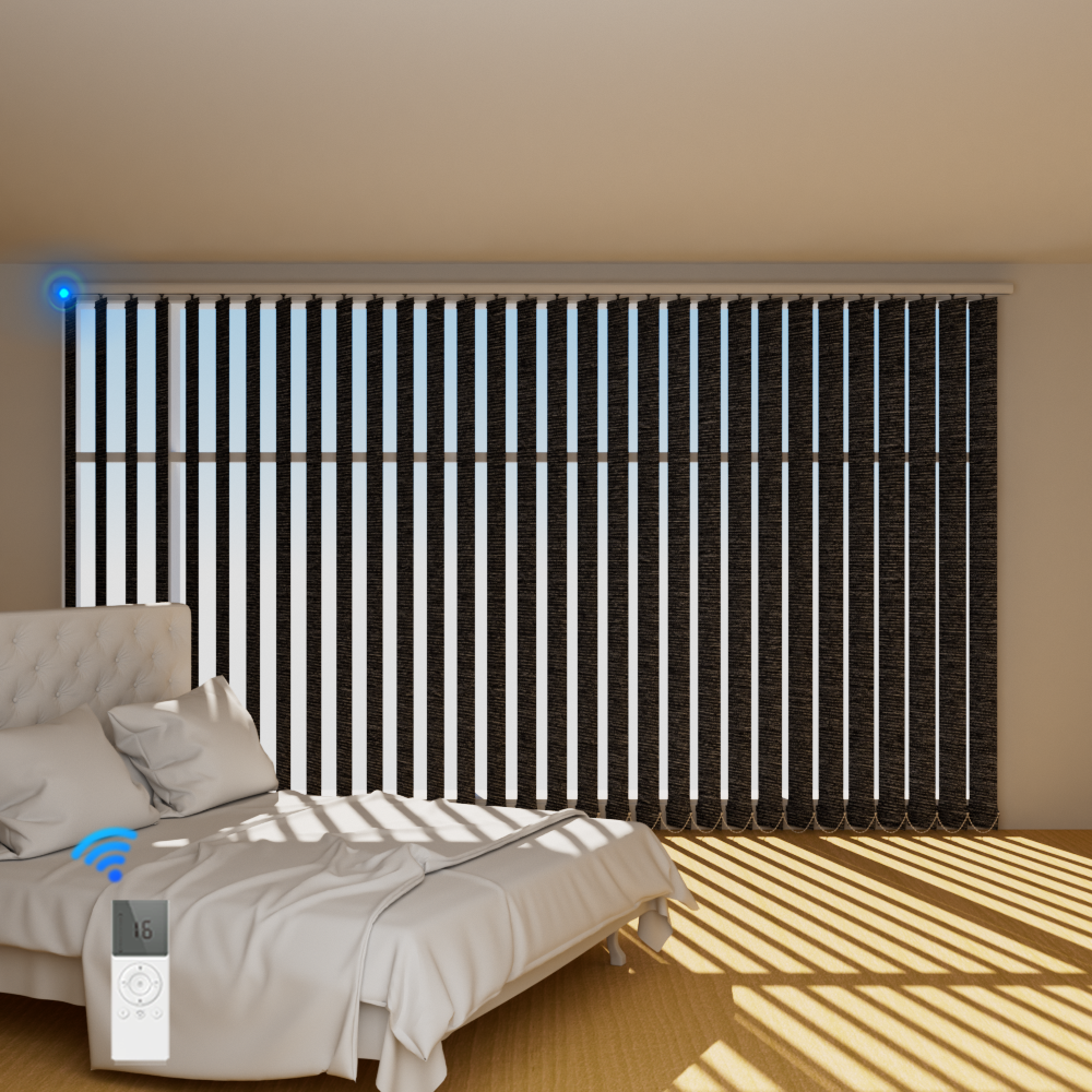 Blindify Motorized Rechargeable Battery Vertical Blinds Work with Remote