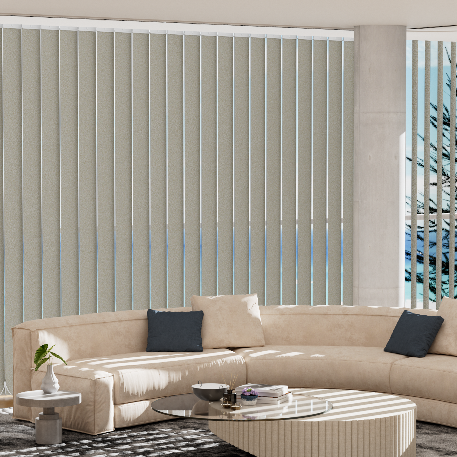 Blindify Motorized Rechargeable Battery Vertical Blinds Work with Remote(New Series)