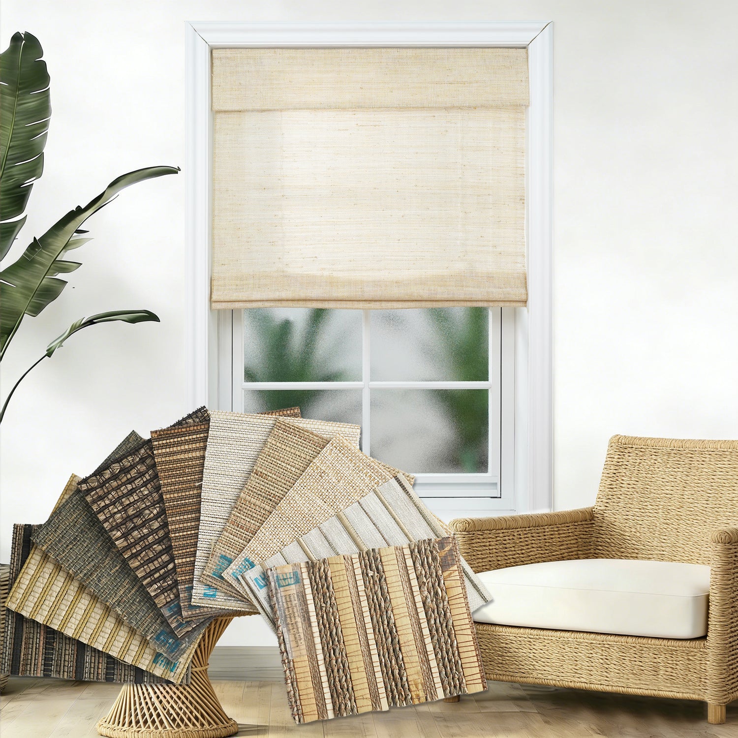 Bamboo Woven Shades Fabric Sample Coastal Craft II