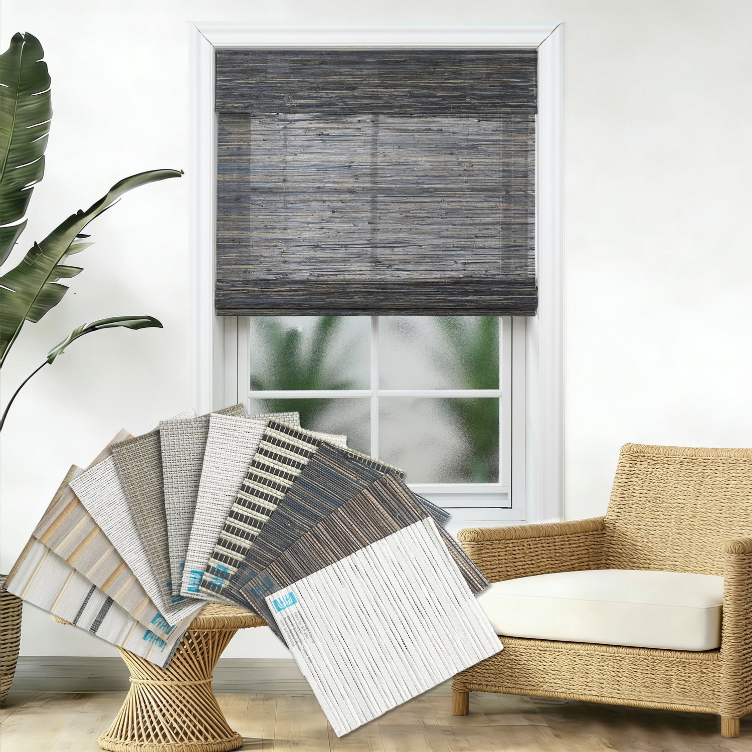 Bamboo Woven Shades Fabric Sample Coastal Craft I